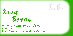 kosa beros business card